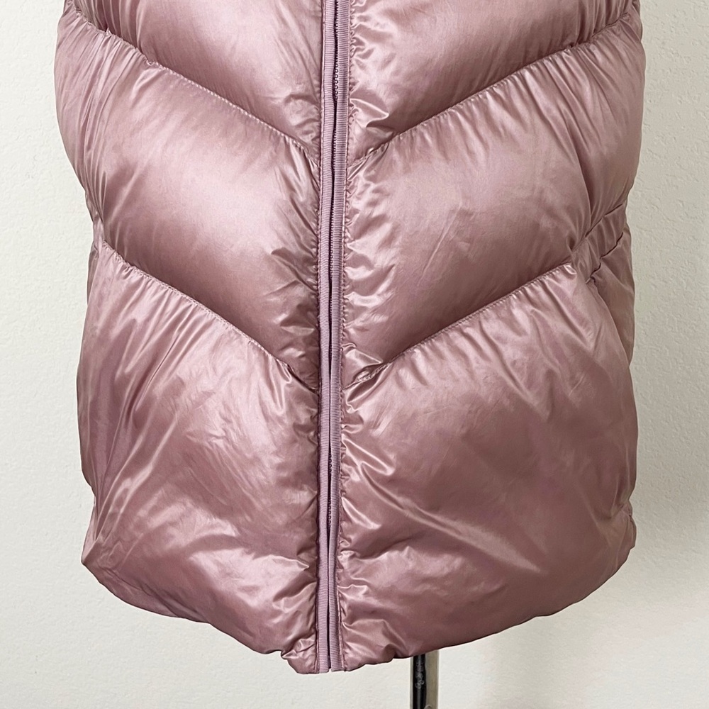 Athleta Lofty Down Puffer Vest Dogwood Mauve Hooded - Picture 8 of 16